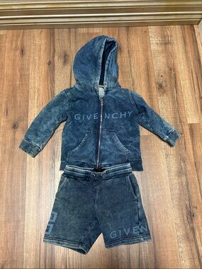 Givenchy Indigo Wash Kids Hoodie & Shorts Set